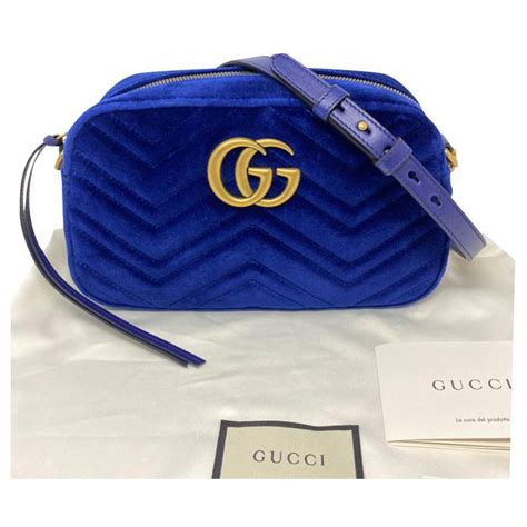 sac gucci velour bleu